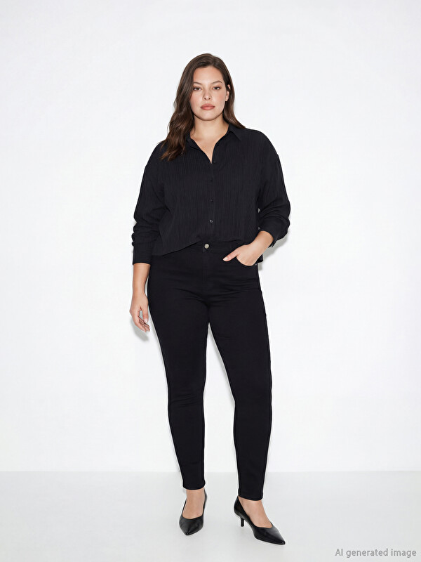 LCWAIKIKI Classic Slim Mom Kadın Jean Pantolon