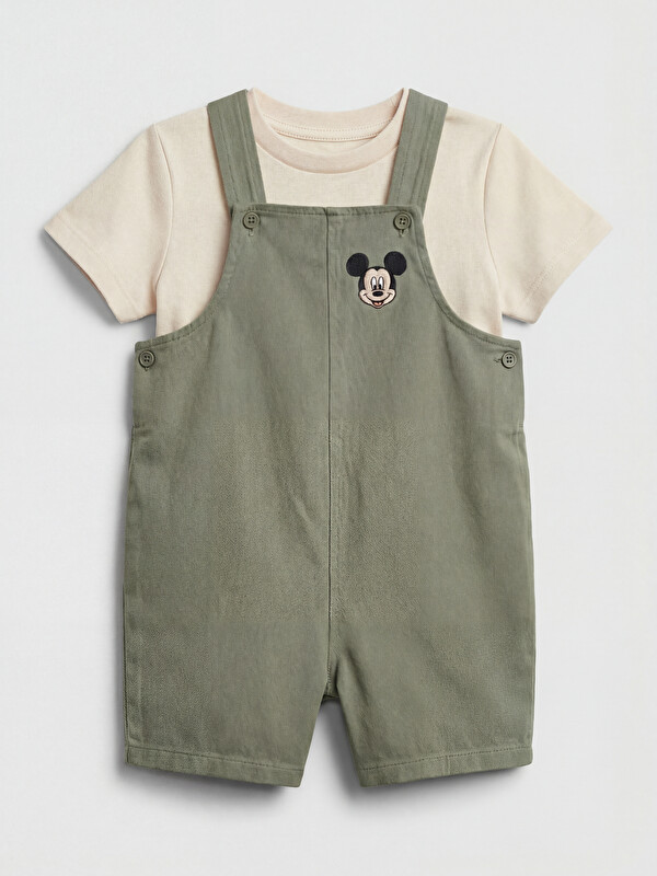 LCW baby Mickey Mouse Embroidered Baby Boys' Dungaree Set