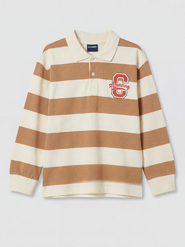 LCW Kids Polo Collar Striped Boys' T-Shirt
