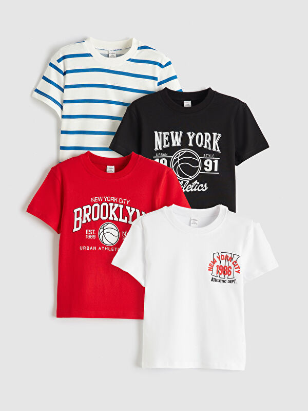 LCW Kids Lot de 4 T-shirts Imprimés Garçon