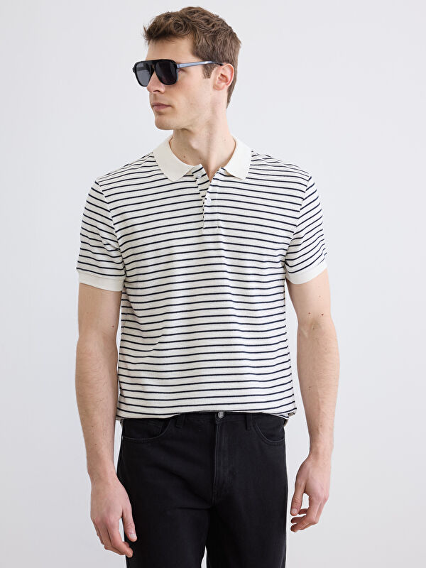 LC WAIKIKI Polo Yaka Çizgili Erkek Tişört