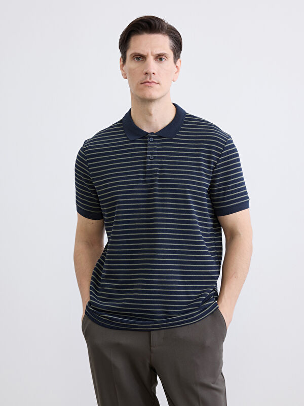 LC WAIKIKI Polo Yaka Çizgili Erkek Tişört