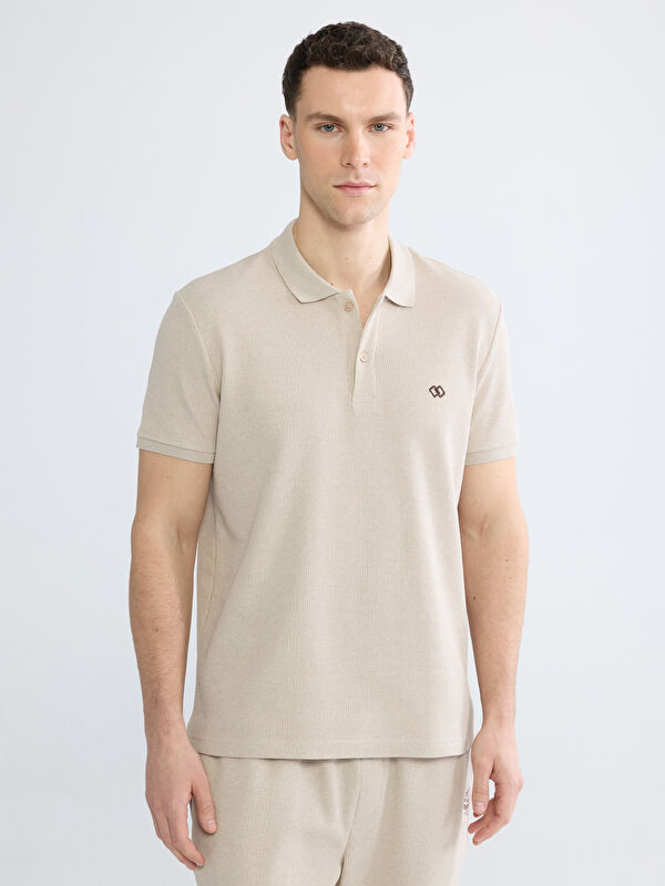 LC WAIKIKI Polo Yaka Nakışlı Erkek Tişört