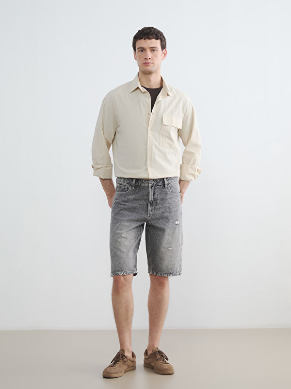 LCW Jeans Man GREY Denim Shorts