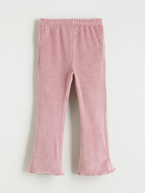 LCW baby Velvet leggings for baby girls, featuring a comfortable elastic waistband.