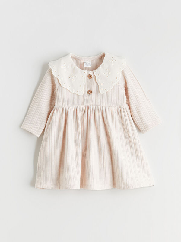 LC WAIKIKI Peter Pan Collar Ruffled Dress for Baby Girl