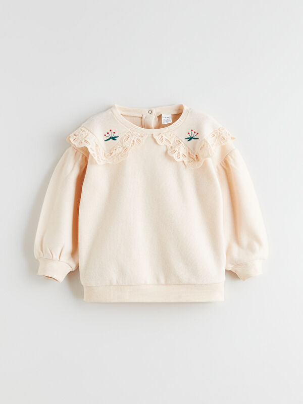LC WAIKIKI Peter Pan Collar Baby Girl Sweatshirt