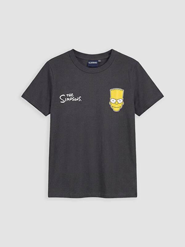 LCW Kids Bisiklet Yaka The Simpsons Baskılı Erkek Çocuk Tişört
