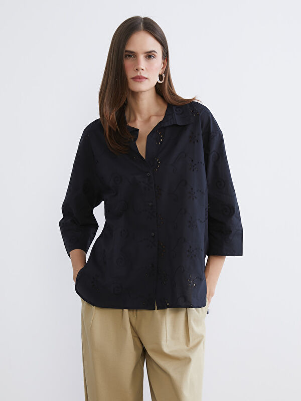 LCW Vision Broderie Oversize Women's Shirt