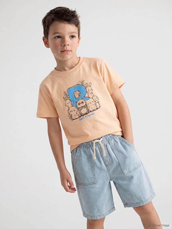 LCW Kids Baskılı Erkek Çocuk Tişört