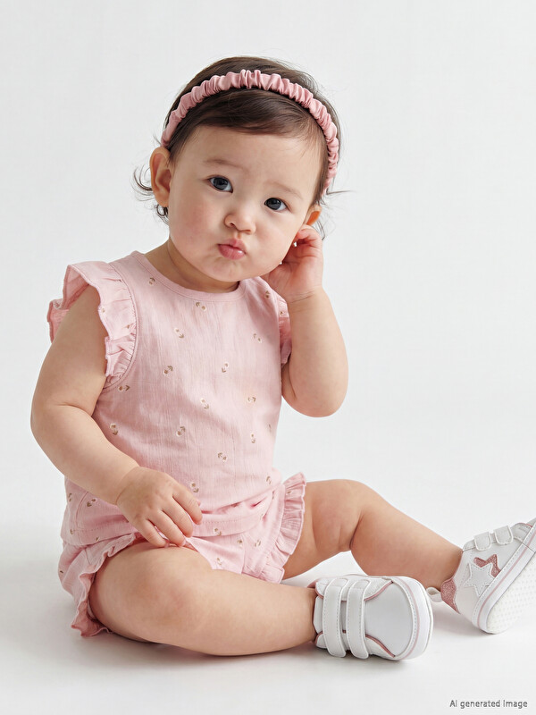 LCW baby Ruffled Baby Girls' Blouse and Shorts