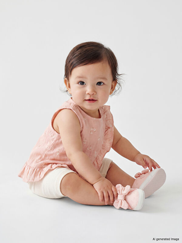 LCW baby Floral Frilled Baby Girls' Shorts Set