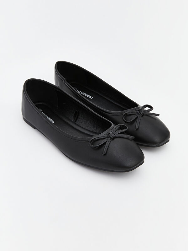 LCW STEPS Women's Leather-Look Ballet Flats