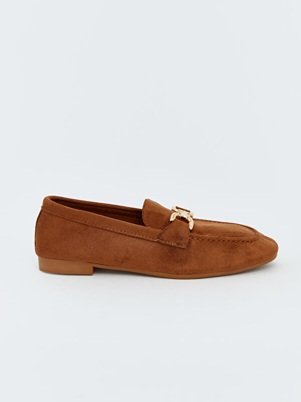 Lcw Steps Kahverengi Lcw Steps Süet Görünümlü Metal Aksesuarlı Kadın Loafer
