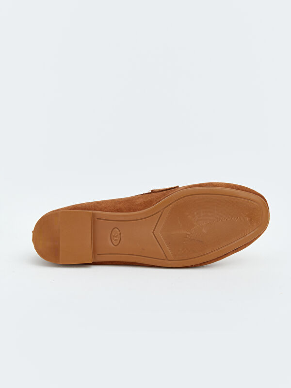 Lcw Steps Kahverengi Lcw Steps Süet Görünümlü Metal Aksesuarlı Kadın Loafer