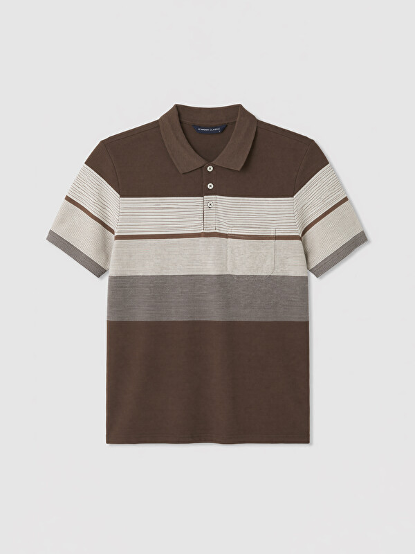 LCWAIKIKI Classic Polo Yaka Renk Bloklu Pike Erkek Tişört