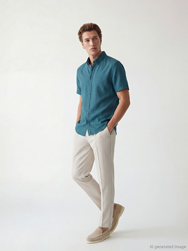 SOUTHBLUE Regular Fit Dobby Men's Shirt