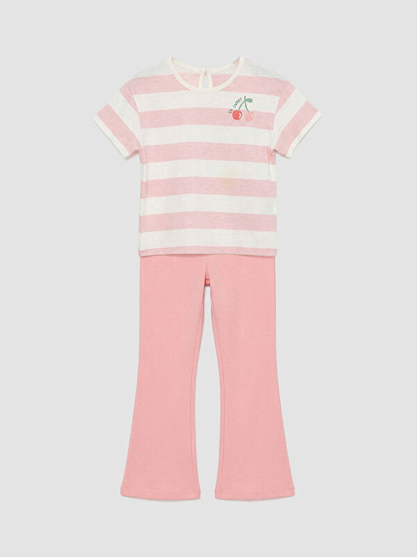 LCW baby Striped Baby Girl Tee and Leggings