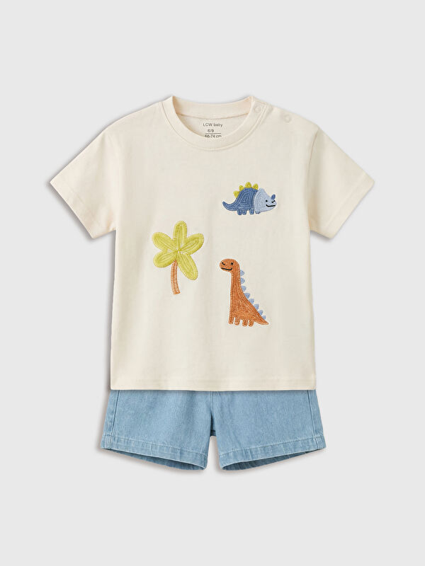 LCW baby Dinozor Nakışlı Erkek Bebek Takım