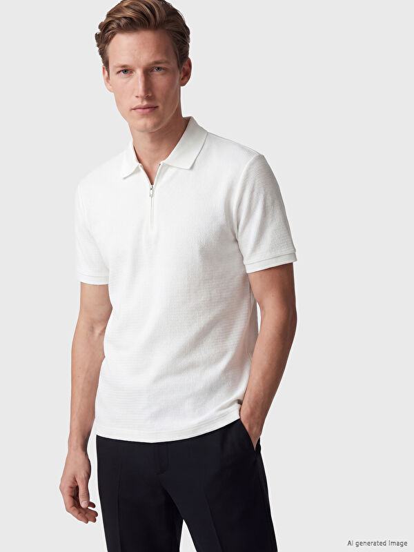 SOUTHBLUE Standart Fit Polo Yaka Strüktürlü Erkek Tişört