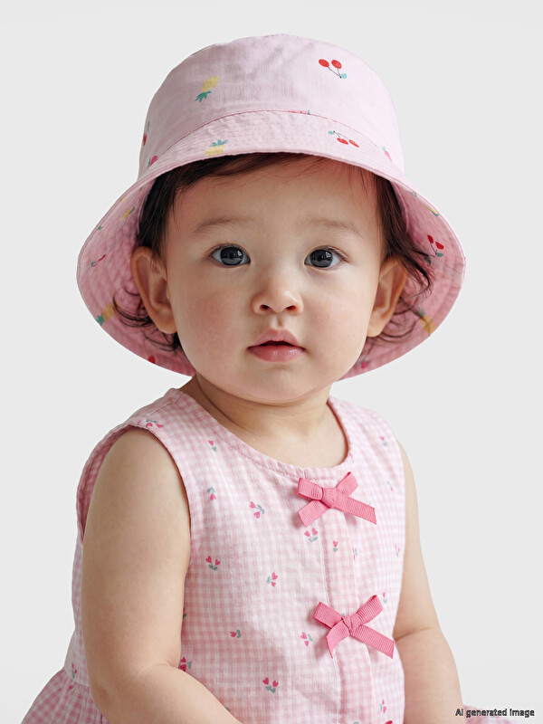 LCW ACCESSORIES Šešir uskog oboda sa trešnjastim uzorkom za bebe devojčice