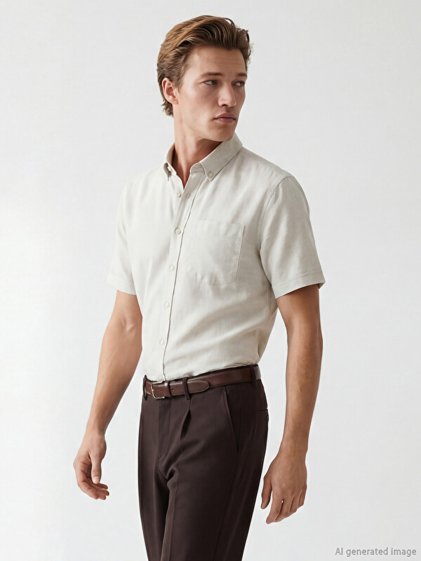 SOUTHBLUE Regular Fit Dobby Men's Shirt