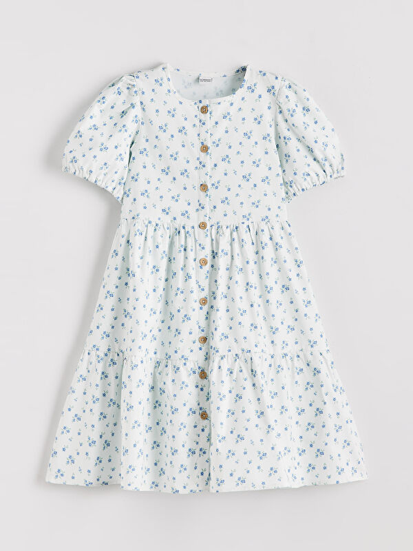 LCW Kids Crew Neck Floral Girls' Dress