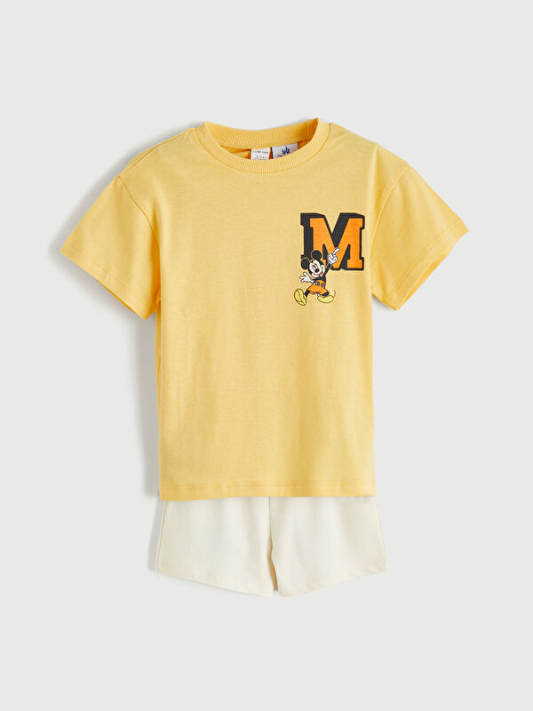 LCW baby Ensemble T-shirt et Short Bébé Garçon Imprimé Mickey Mouse
