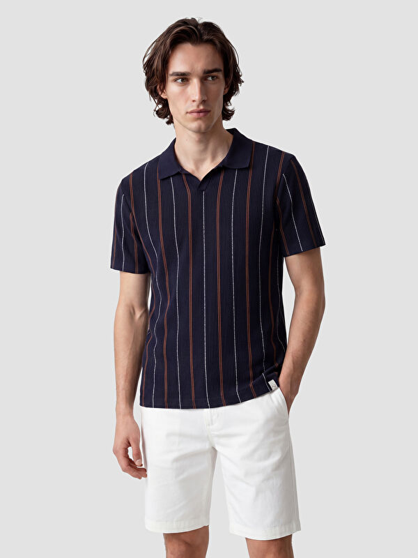 XSIDE Polo Yaka Çizgili Erkek Tişört