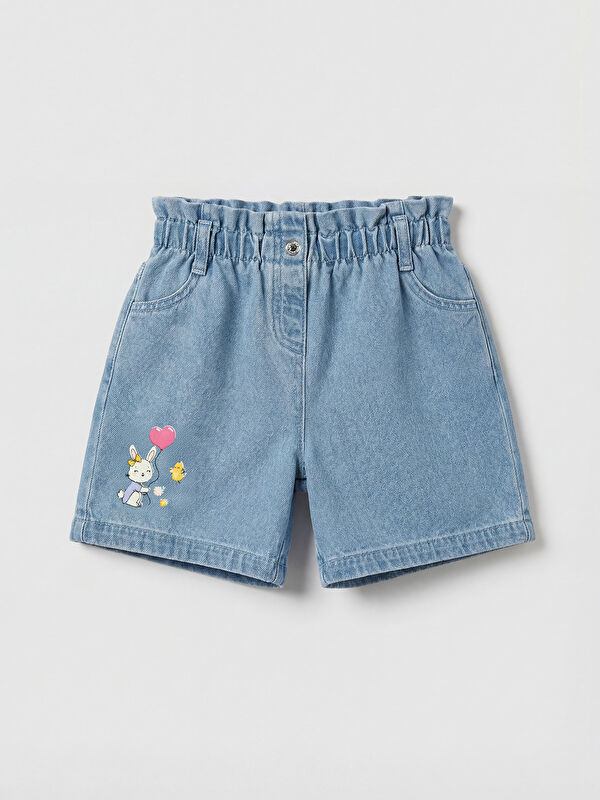 LCW Kids Printed Girls' Denim Shorts
