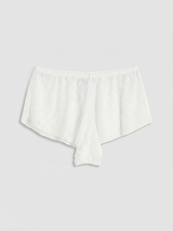LCW DREAM Beli Lastikli Kadın Dantelli Şort Pijama Alt