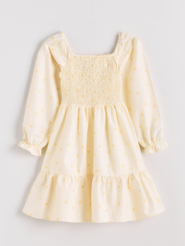 LCW Kids Square Collar Floral Girl's Dress