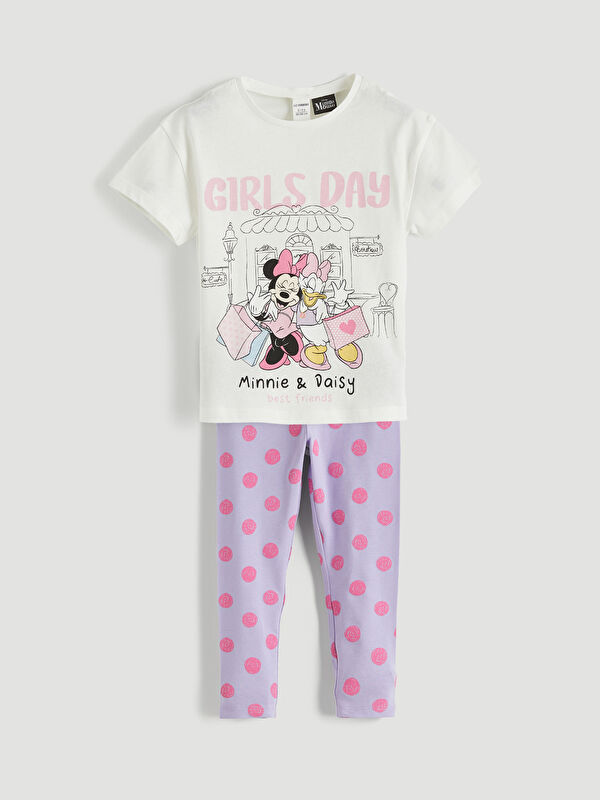 LCW Kids Minnie Mouse Printed Girls' T-Shirt and Leggings