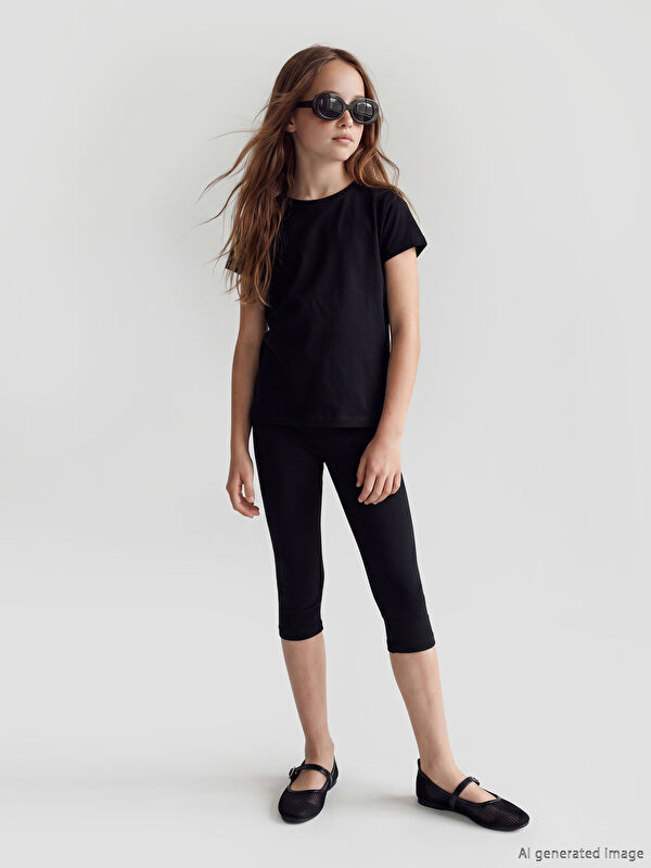 LCW Kids Beli Lastikli Kız Çocuk Tayt