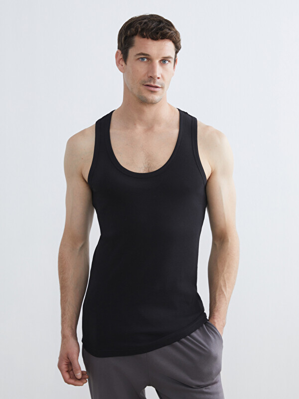 LC WAIKIKI Men's Cotton Tank Top with a U-Neck.