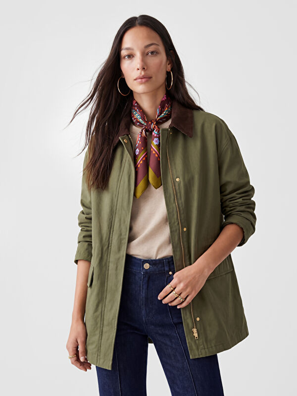 LC WAIKIKI Women's Trench Coat with Velvet Collar