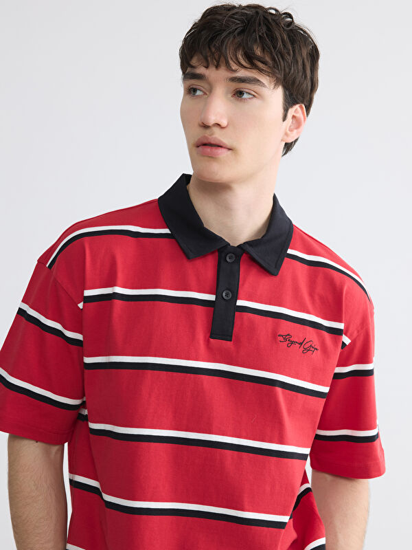 XSIDE Polo Yaka Çizgili Erkek Tişört