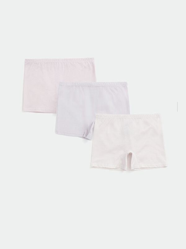 LCW Kids Çizgili Kız Çocuk Boxer 3'lü