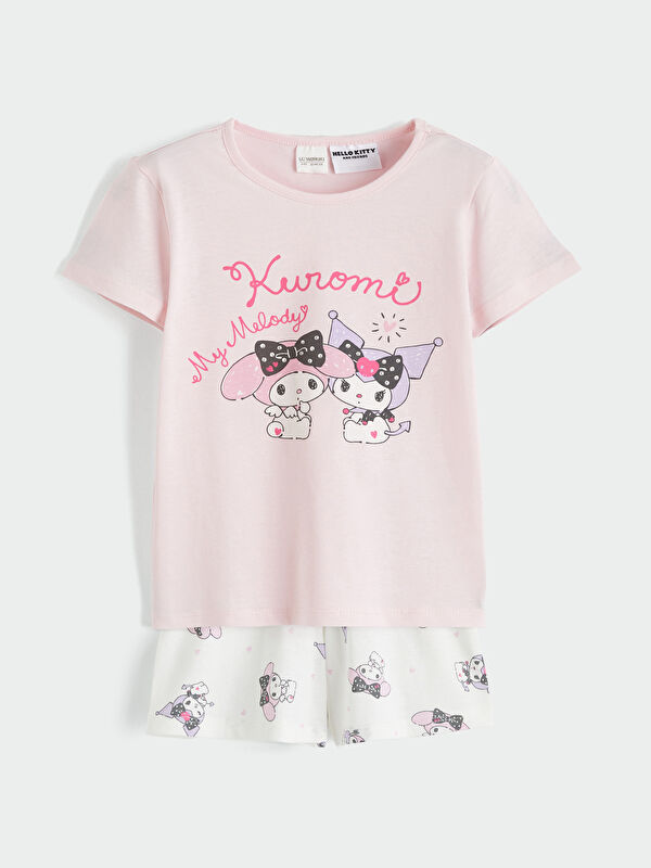 LCW Kids Hello Kitty Baskılı Kız Çocuk Şortlu Pijama Takımı