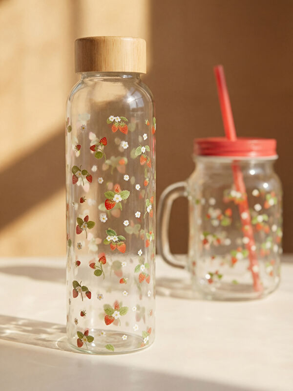 LCW HOME Baskılı Cam Su Şişesi 500 ml