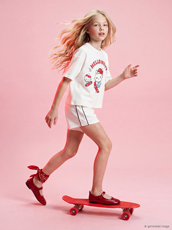 LCW Kids hello kitty принтті қыздарға арналған жұмсақ жанасымды жинақ