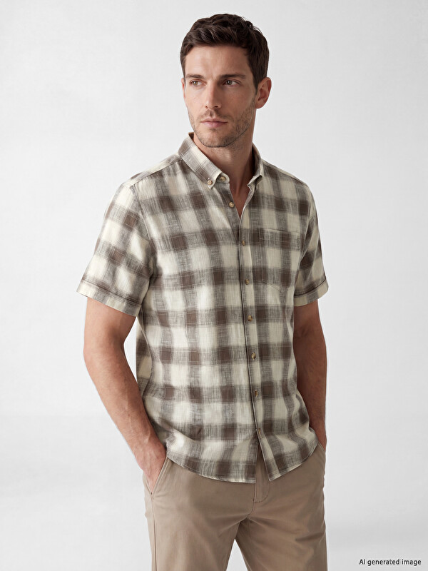 LCWAIKIKI Classic Regular Fit Plaid Men's Shirt