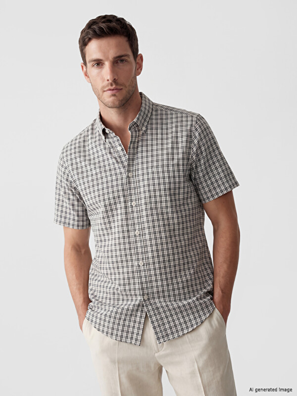 LCWAIKIKI Classic Regular Fit Ekose Erkek Gömlek