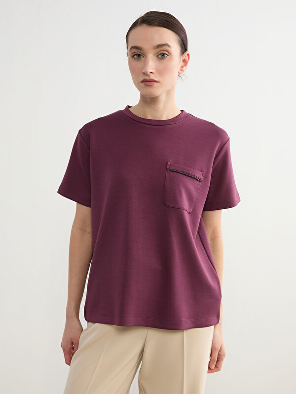 LCW Modest Frau PFLAUME T-shirt