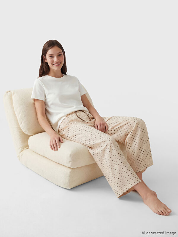 LCW DREAM Elastische Taille Polka Dot Damen Capri Pyjama-Hosen