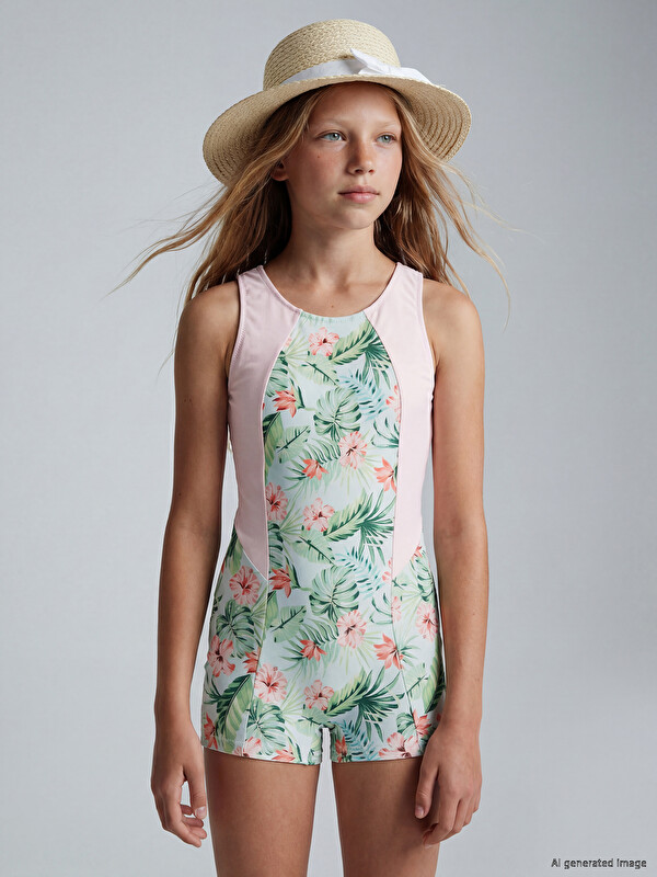 LCW Kids Printed Girls' Swimsuit
