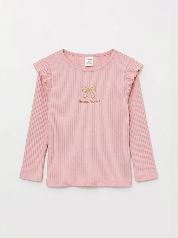 LCW Kids Girls' Embroidered Long Sleeve T-Shirt