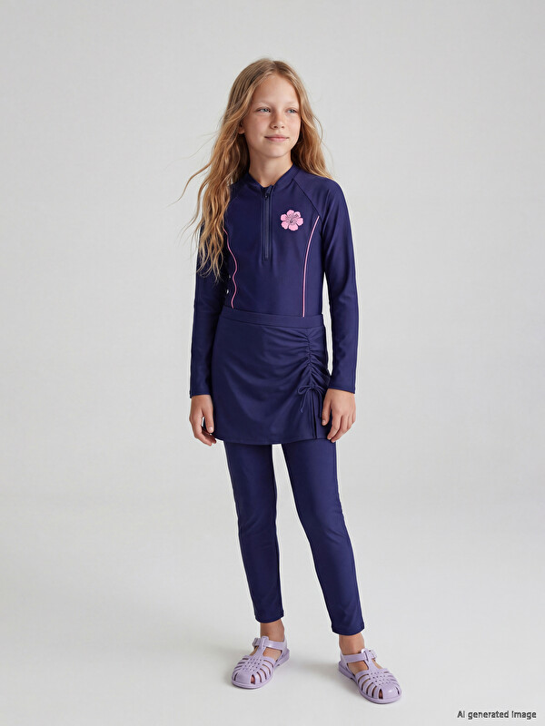 LCW Kids UV Korumalı Kız Çocuk Mayo Takımı
