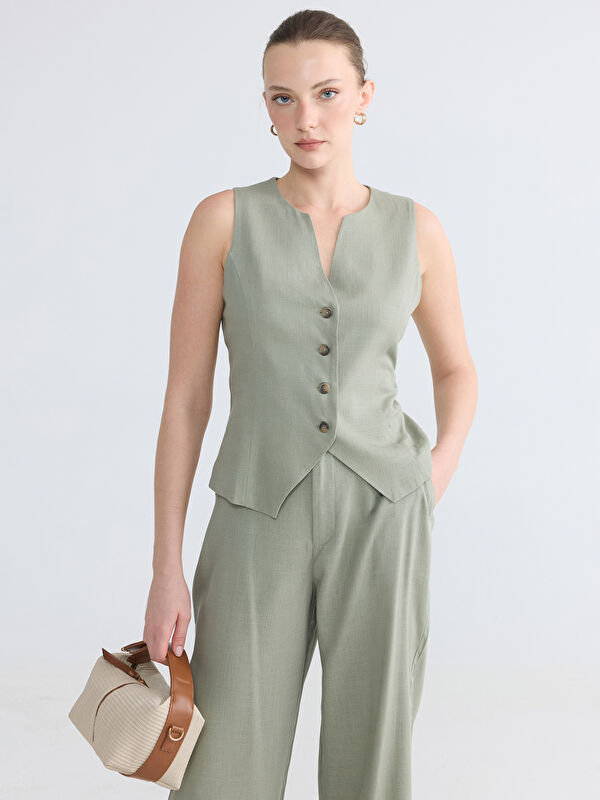 LCW EVERYDAY Woman KHAKI Suit Waistcoat