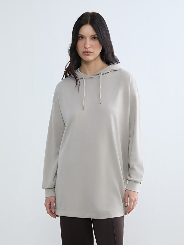 LCW EVERYDAY Kapüşonlu Oversize Kadın Sweatshirt Tunik
